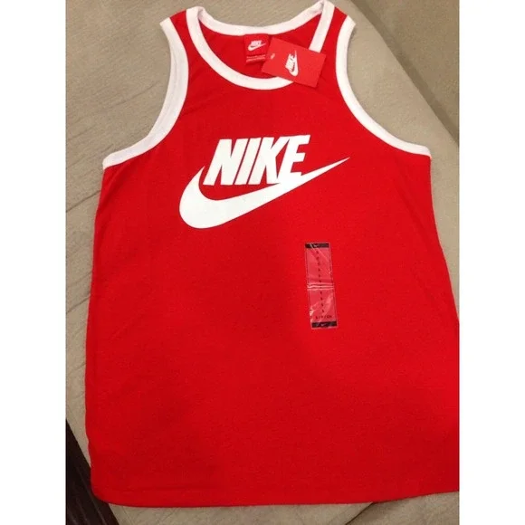 Nike Ace Logo Red Tank Top Unwashed The Rock Pain & Gain Movie Small